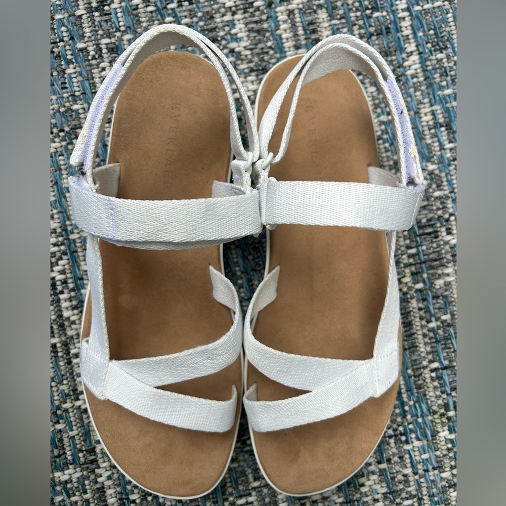 Everlane Women's White Strappy Eco-Friendly Sandals Size 11
